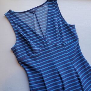 Peter Som Blue & Blue Striped Fit & Flare Dress 6
